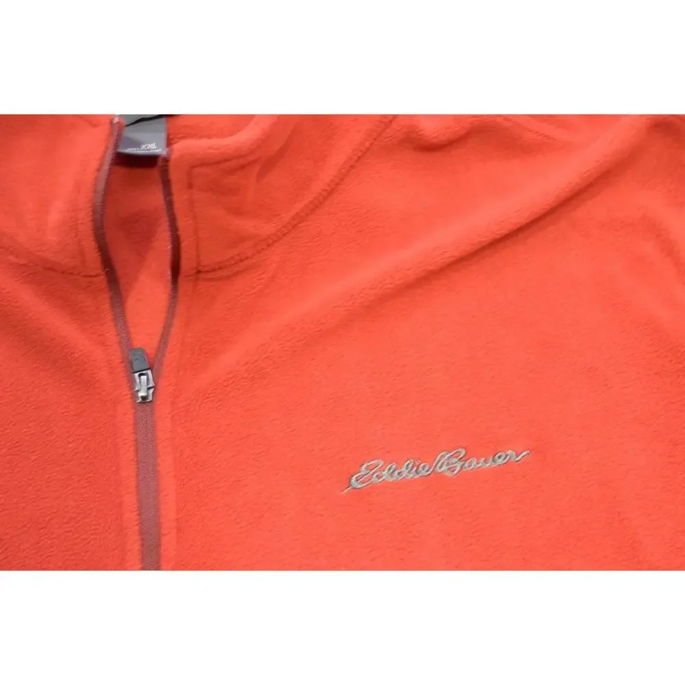 Eddie Bauer Camp Sweater 1/4 Zip Fleece Pullover‎ Orange Mens Size 2XL XXL - Picture 6 of 10
